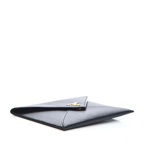 Prada Black Vitello Move Leather Long Envelope - Picture 5 of 9